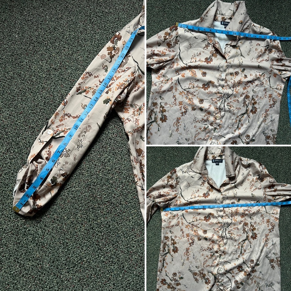 Autumnal Print Modest Maxi Button Down Relaxed Fit Long-Sleeve Satin Dress Sz XL - Picture 15 of 16